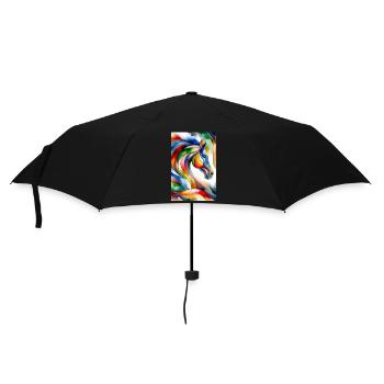 Horse abstract - Umbrella (small) - black - Front