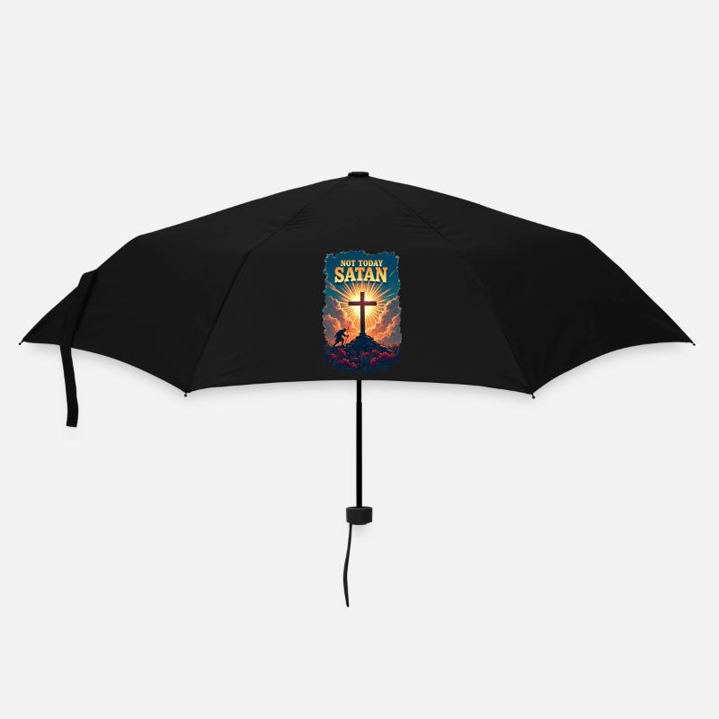 Nicht heute Satan - Regenschirm (klein) - Schwarz