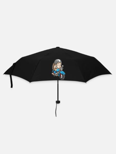 Igel Motorrad - Regenschirm (klein) - Schwarz