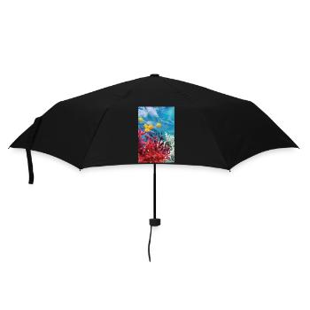 Lebendige Korallenriff Unterwasserwelt - Regenschirm (klein) - Schwarz - Vorne