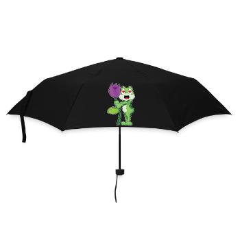 Frosch Blume - Regenschirm (klein) - Schwarz - Vorne