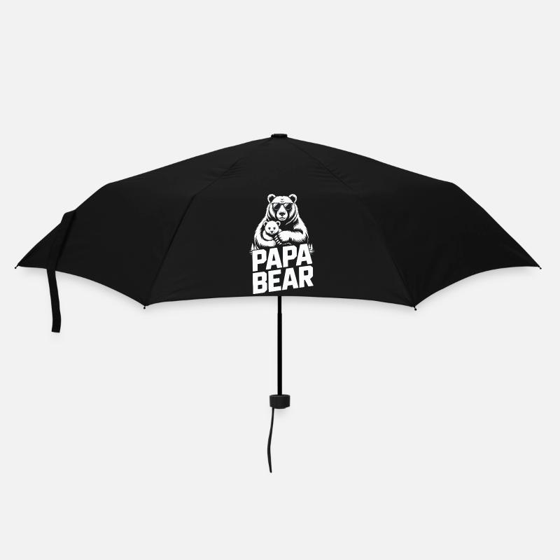 papa bear - Regenschirm (klein) - Schwarz