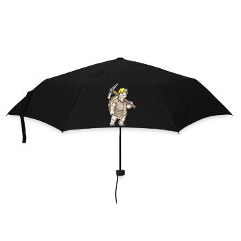 Schildkröte Bergarbeiter Spitzhacke Bergbau - Regenschirm (klein) - Schwarz - Vorne