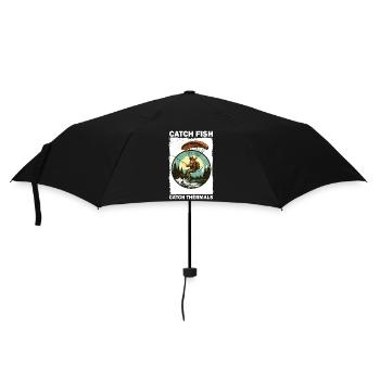 Abenteuerlicher Angler mit Klimmbrett - Regenschirm (klein) - Schwarz - Vorne