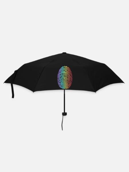 Bunter Regenbogen Fingerabdruck - Regenschirm (klein) - Schwarz