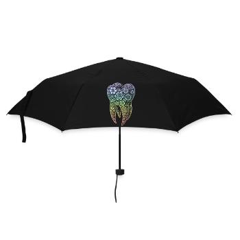 Flowers tooth in gradient - Umbrella (small) - black - Front
