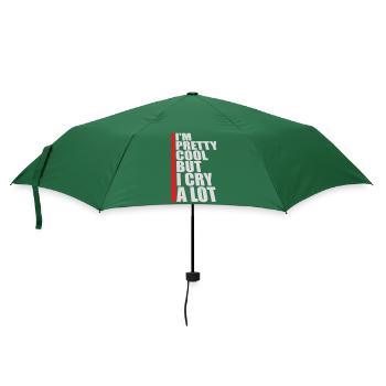 I'm Pretty Cool But I Cry A Lot Funny Emotional - Umbrella (small) - bottlegreen - Front