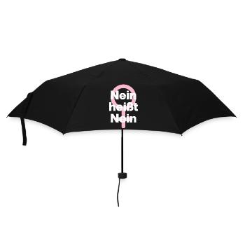 NEIN HEISST NEIN – IMMER! ♀ GIRLPOWER FEMALE POWER - Regenschirm (klein) - Schwarz - Vorne