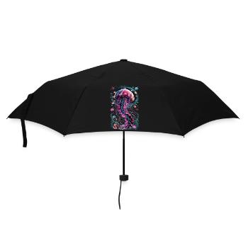 Glowing Jellyfish Underwater World Illustration - Umbrella (small) - black - Front