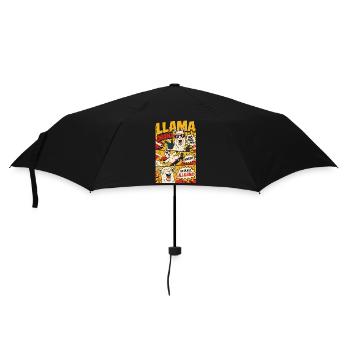 Llama Drama – No Prob-Llama Comic - Regenschirm (klein) - Schwarz - Vorne
