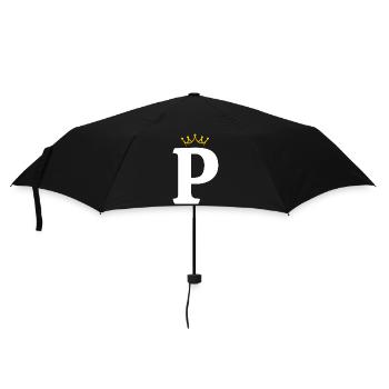 P Buchstabe Monogramm Design - Regenschirm (klein) - Schwarz - Vorne