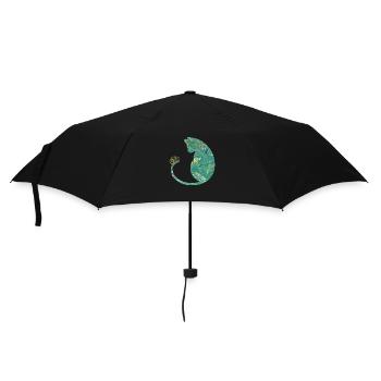 katze und fahrrad e 71 - Regenschirm (klein) - Schwarz - Vorne