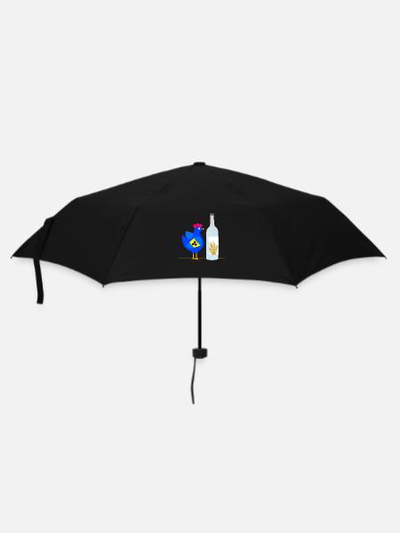Auch ein blindes Huhn findet 1 Korn Blau - Regenschirm (klein) - Schwarz