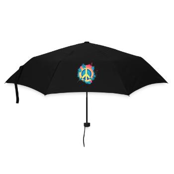 Frieden Freiheit Symbol Peace Zeichen2 - Regenschirm (klein) - Schwarz - Vorne