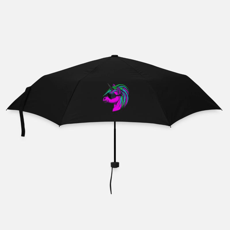 Punk Rock Einhorn - Regenschirm (klein) - Schwarz