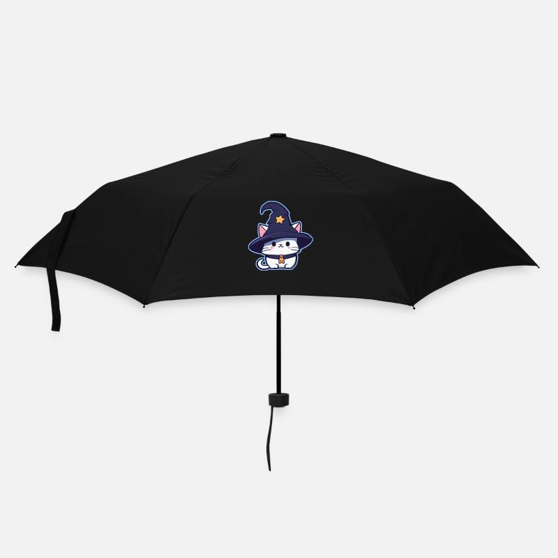 Zauberkatze - Regenschirm (klein) - Schwarz