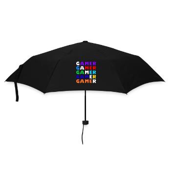 Gamer blanc multicolore retro - Parapluie standard - noir - Devant