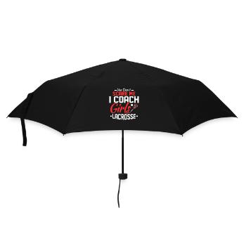 You Don't Scare Me I Coach Girls Lacrosse Woman Pl - Regenschirm (klein) - Schwarz - Vorne