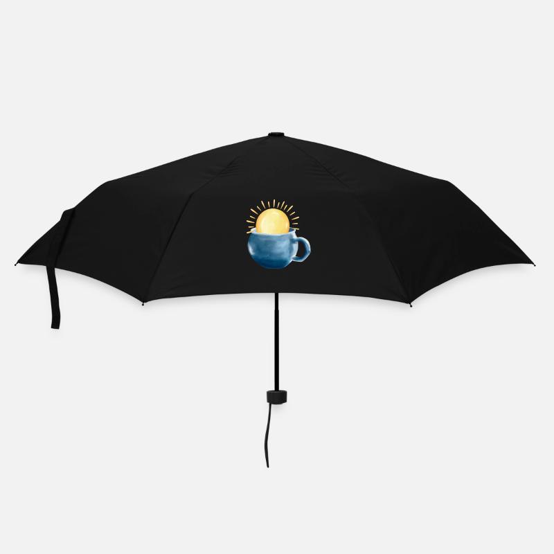 Sonne in der Tasse - Regenschirm (klein) - Schwarz