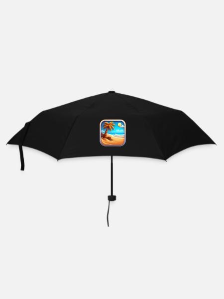Summer Icon - Regenschirm (klein) - Schwarz