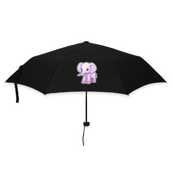 Baby Elefant Kawaii - Regenschirm (klein) - Schwarz - Vorne