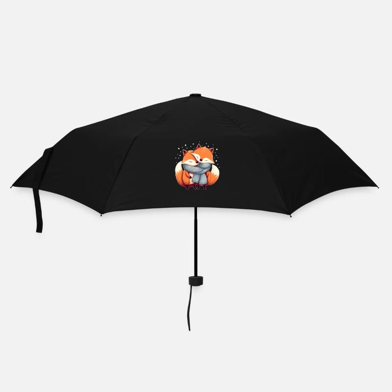 Fuchs Paar - Regenschirm (klein) - Schwarz