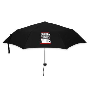 Warning May Spontaneously Talk About Trains Spruch - Umbrella (small) - black - Front