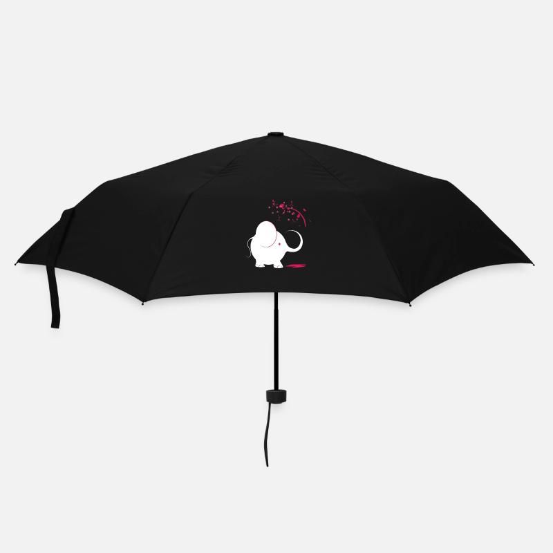 Weißer Elefant mit rosa Farbe - Regenschirm (klein) - Schwarz