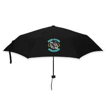Drôle de loutre surfeuse avec des lunettes de soleil - Parapluie standard - noir - Devant
