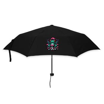 Frog with toadstool - Umbrella (small) - black - Front