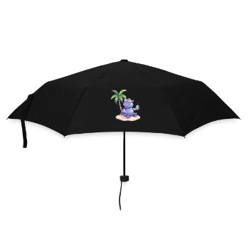 Nilpferd Sommer Strand Comic - Regenschirm (klein) - Schwarz - Vorne