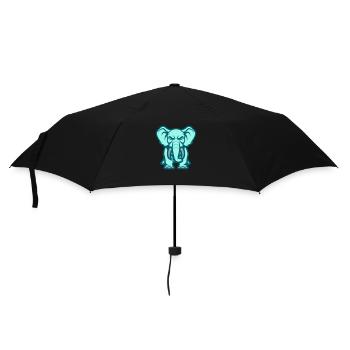 elefant comic - Regenschirm (klein) - Schwarz - Vorne