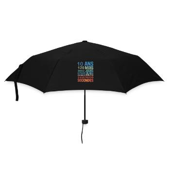 10 Ans – Compte à Rebours de la Vie en Secondes - Parapluie standard - noir - Devant