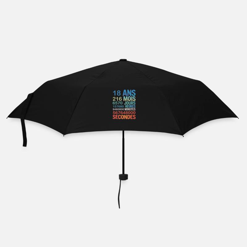 18 Ans – Une vie en Chiffres - Parapluie standard - noir