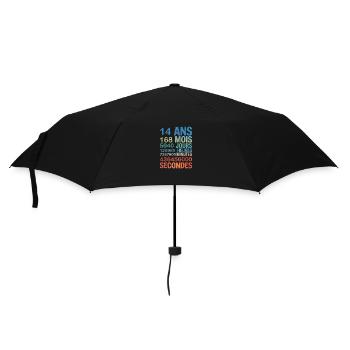 14 Ans en Secondes – Design Anniversaire Original - Regenschirm (klein) - Schwarz - Vorne