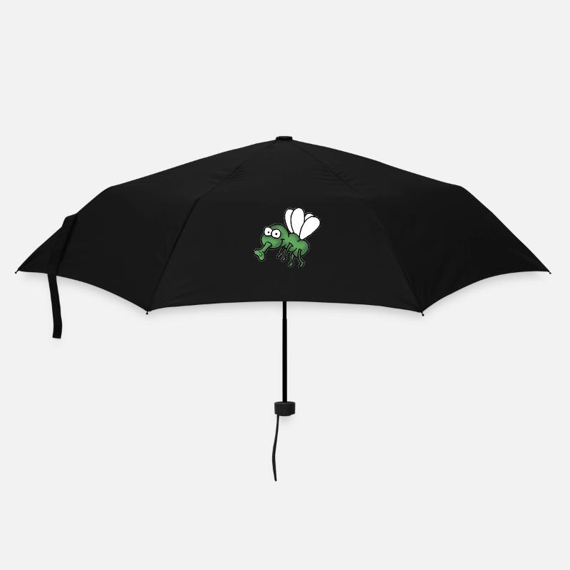 Fliege - Regenschirm (klein) - Schwarz