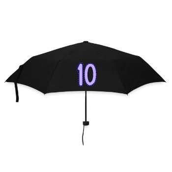 10. 10 JAHRE. 10. JAHRESTAG. 10-JÄHRIGES JUBILÄUM. - Regenschirm (klein) - Schwarz - Vorne
