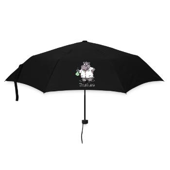 Hippopotamus in the laboratory - Umbrella (small) - black - Front