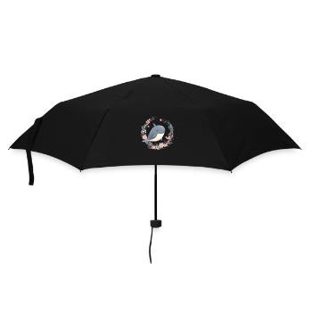 Niedlicher Wal Blumen Blauwal für einen Orca - Regenschirm (klein) - Schwarz - Vorne