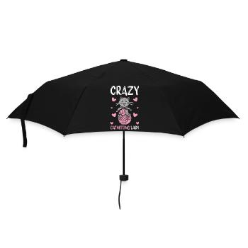 Crazy catnitting lady Cat Knitting Knitter - Regenschirm (klein) - Schwarz - Vorne