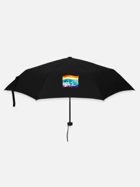 LGBT-Flagge - Regenschirm (klein) - Schwarz