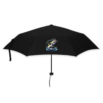 Springender Barsch - Regenschirm (klein) - Schwarz - Vorne