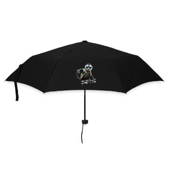 A cool monkey on a skateboard - Umbrella (small) - black - Front