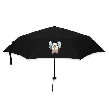 Eisbär-Engel - Charmantes Tierdesign - Regenschirm (klein) - Schwarz - Vorne