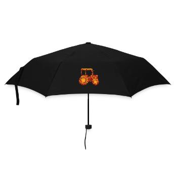 Tractor in autumn foliage: autumn harvest time - Umbrella (small) - black - Front