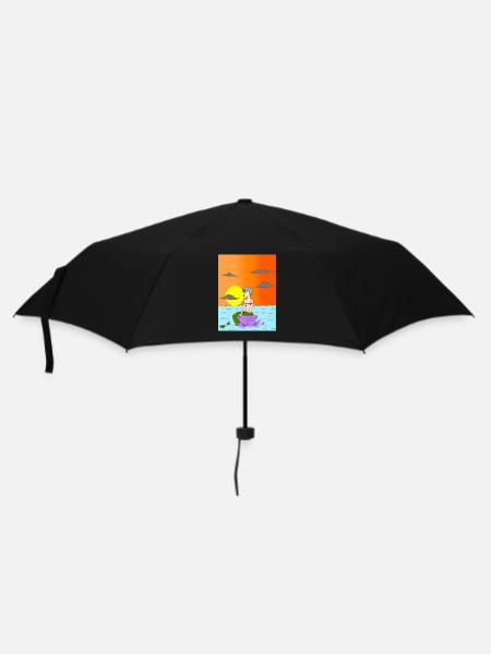 Meerjungfrauenlandschaft - Regenschirm (klein) - Schwarz