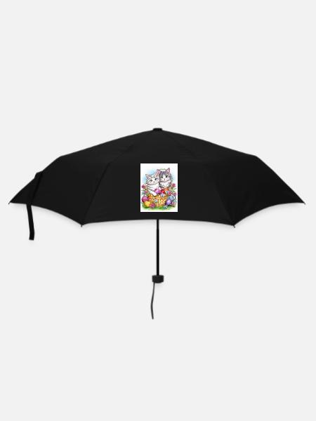 Chats de Pâques doux - Parapluie standard - noir