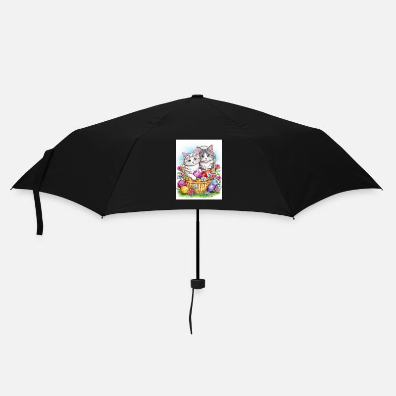 Chats de Pâques doux - Parapluie standard - noir