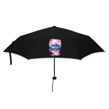 Retro Japanese Aaesthetic Landscape - Umbrella (small) - black - Front
