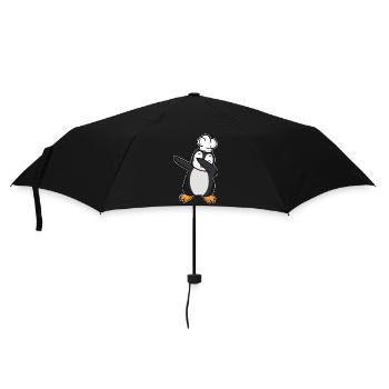 dab dabbing penguin cook winter banquet funny - Umbrella (small) - black - Front